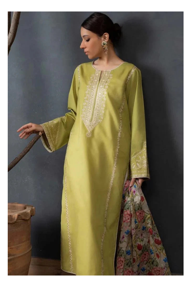 Its 3 piece unstitched Lawn Embroidered Dress IR-51