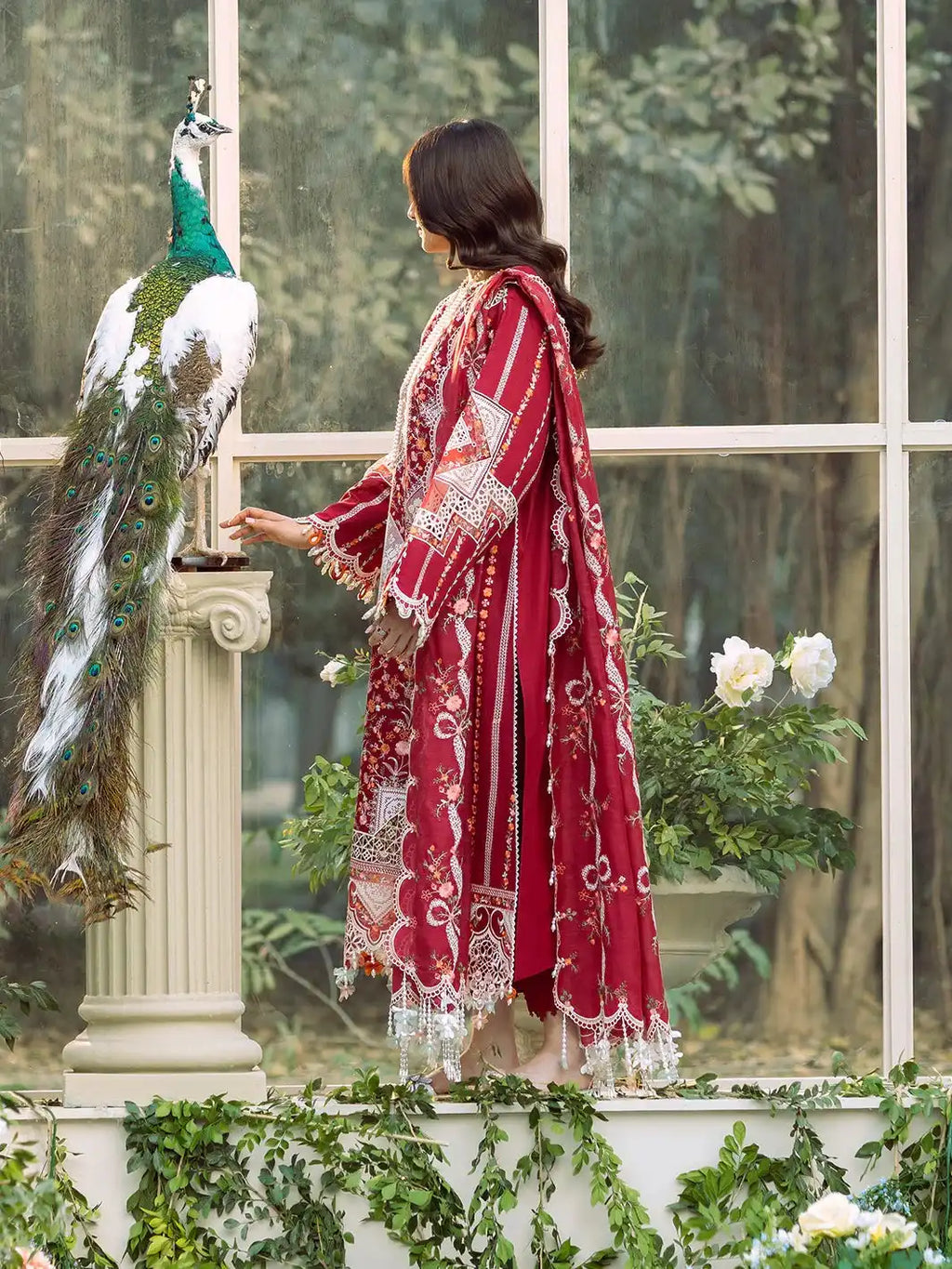 Its 3 piece unstitched Lawn Embroidered Dress IR-14