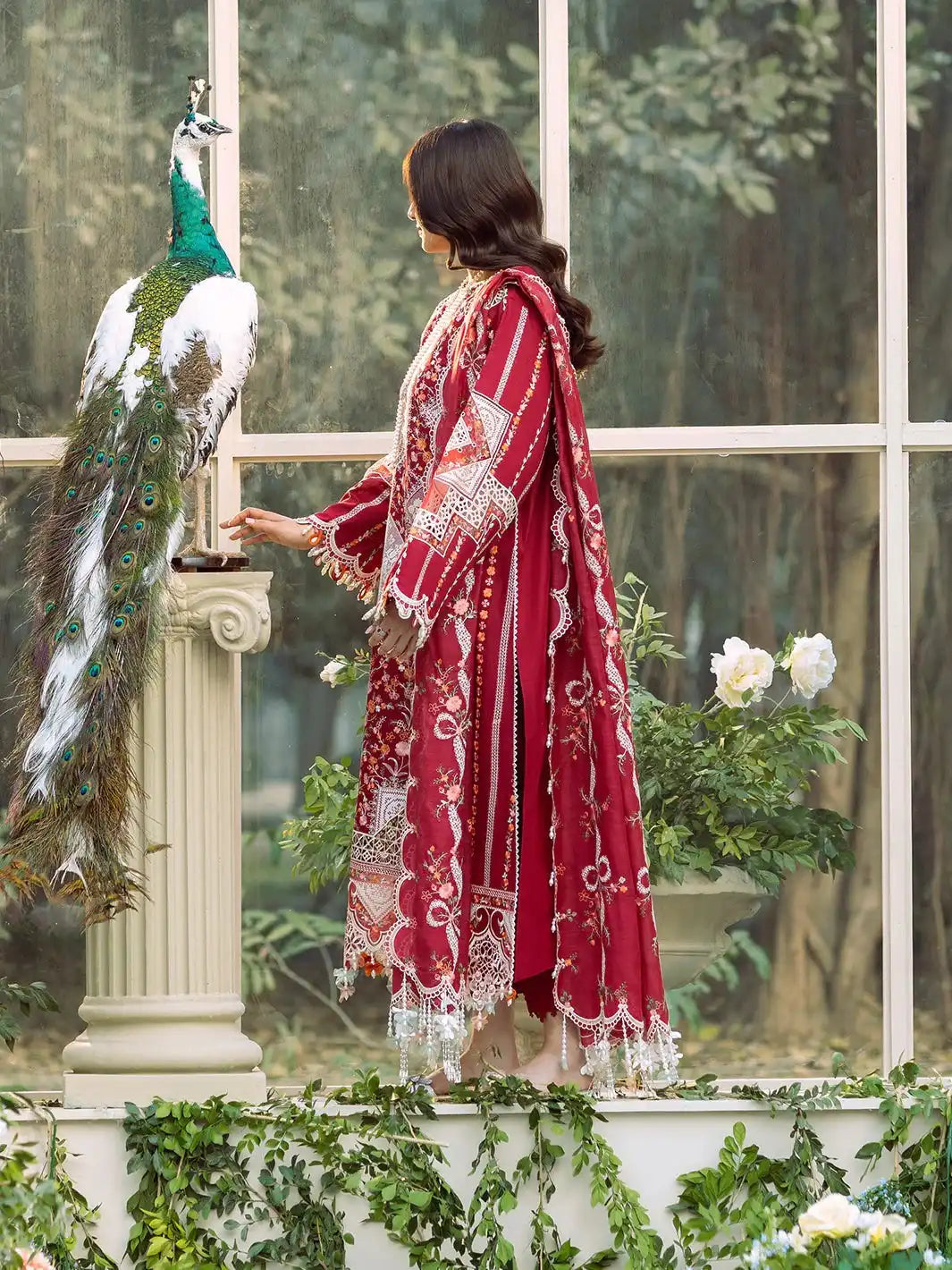 Its 3 piece unstitched Lawn Embroidered Dress IR-14