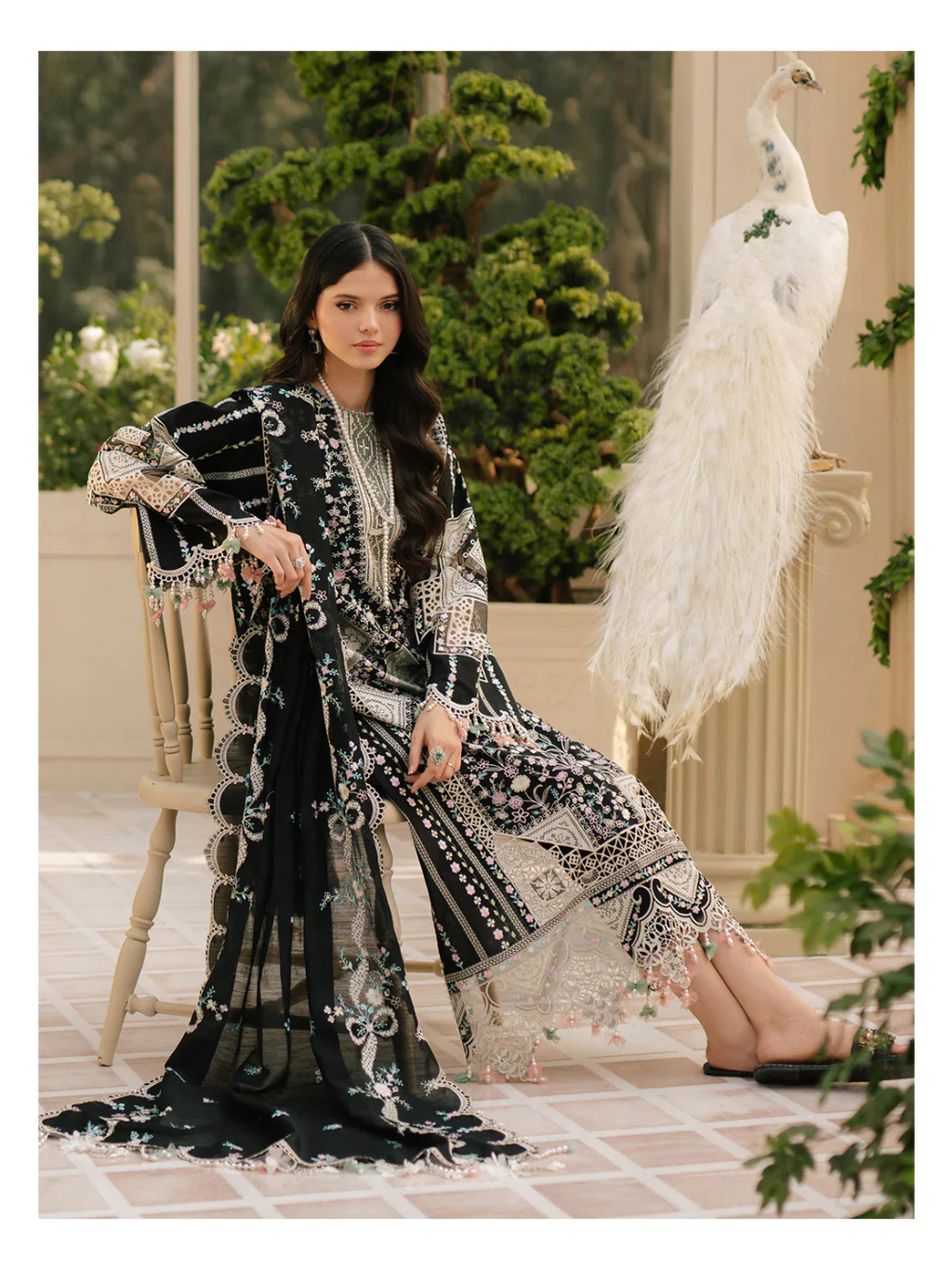 Its 3 piece unstitched Lawn Embroidered Dress IR-40