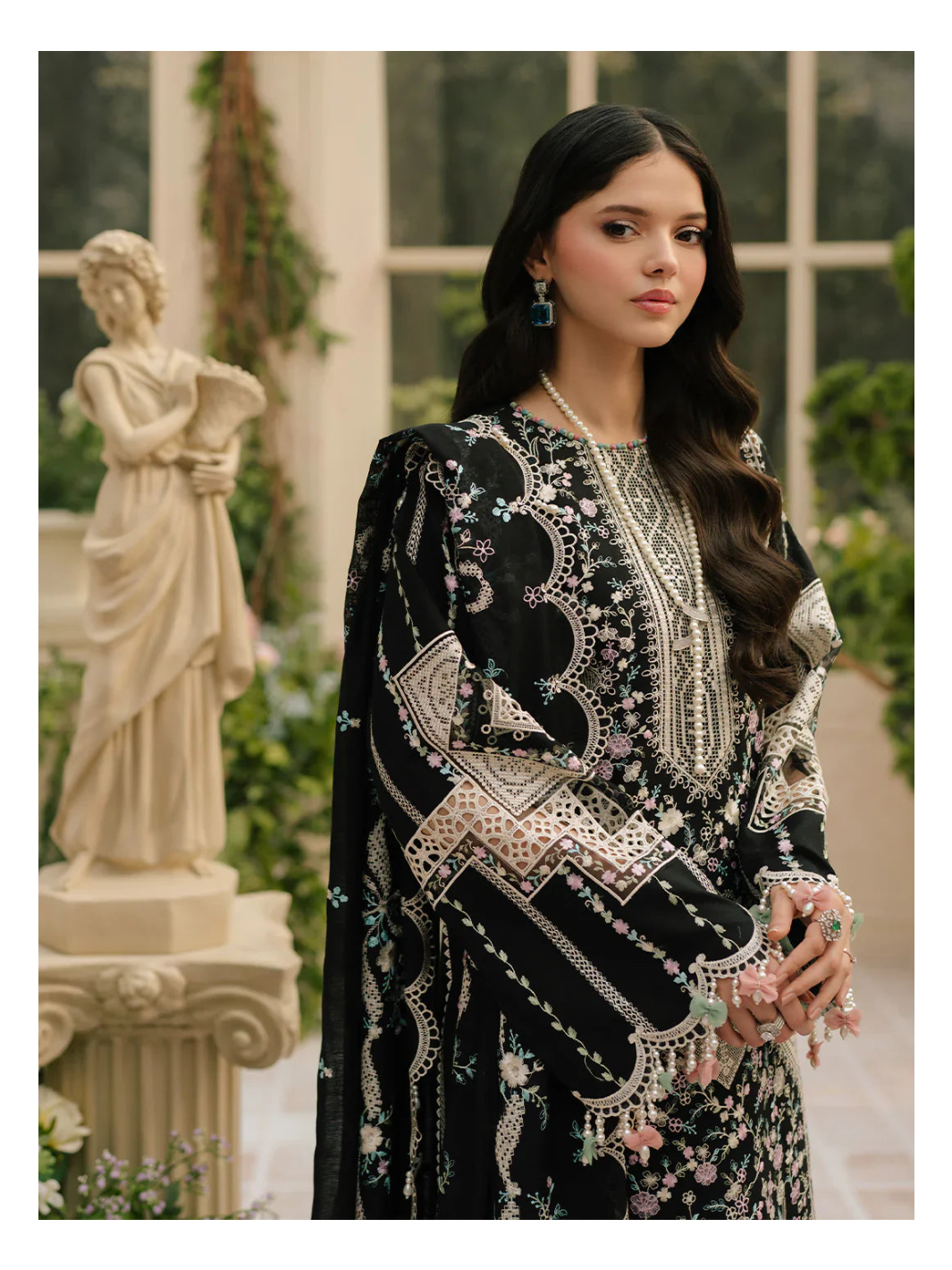 Its 3 piece unstitched Lawn Embroidered Dress IR-40