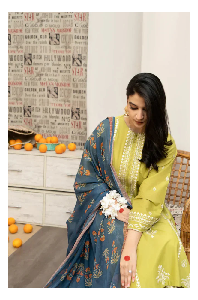 Its 3 piece unstitched Lawn Embroidered Dress IR-19