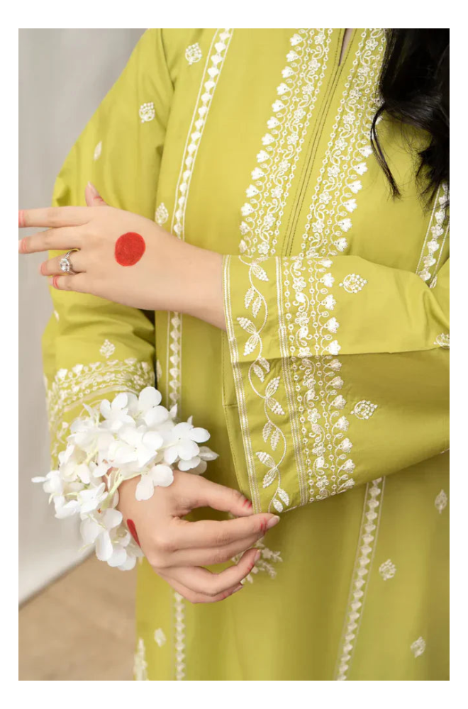 Its 3 piece unstitched Lawn Embroidered Dress IR-19