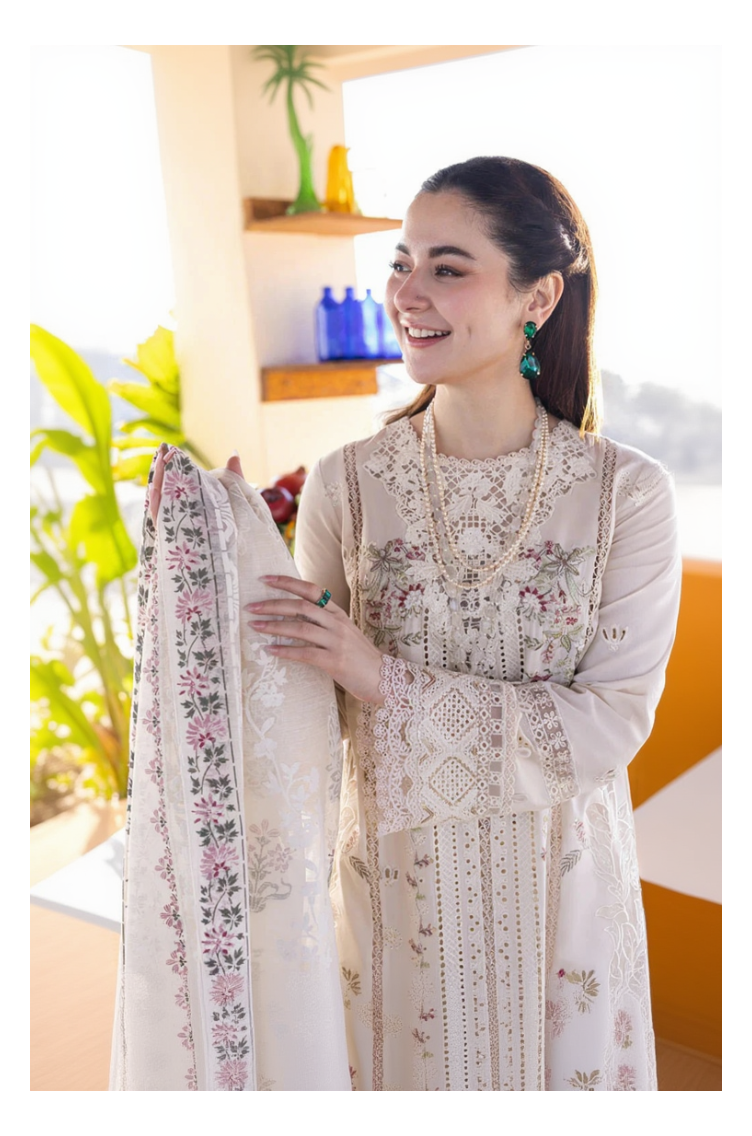 Its 3 Piece Unstitched Chickenkari Embroidered Lawn Dress IR-02