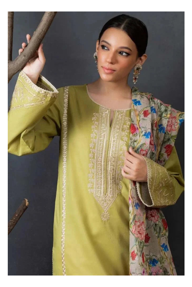 Its 3 piece unstitched Lawn Embroidered Dress IR-51