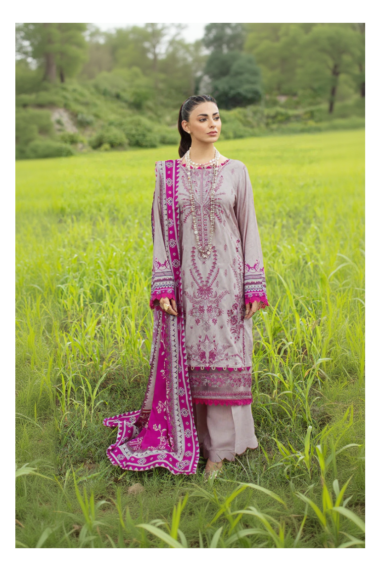 Its 3 piece unstitched Lawn Embroidered Dress IR-26