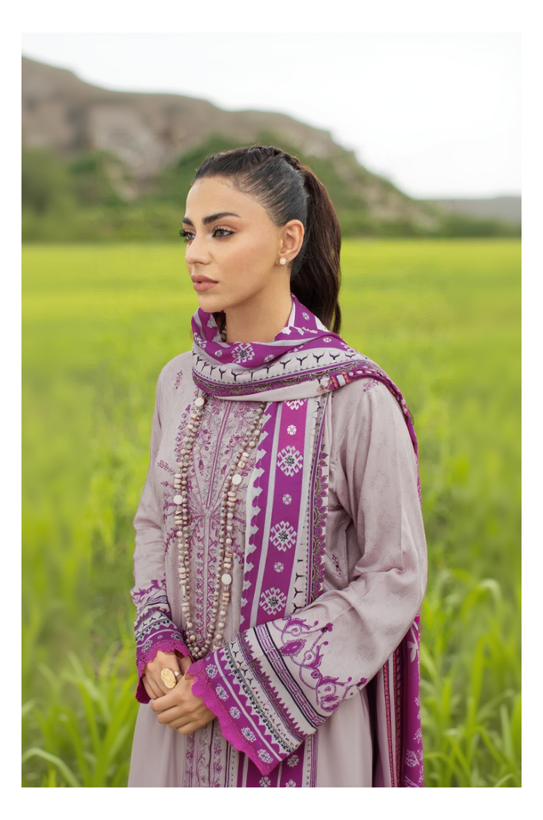 Its 3 piece unstitched Lawn Embroidered Dress IR-26