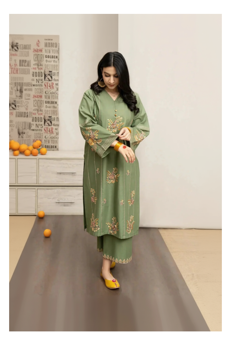 Its 3 piece unstitched Lawn Embroidered Dress IR-18