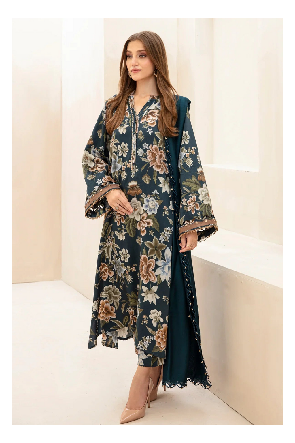 Its 3 piece unstitched Lawn Printed Dress IR-34