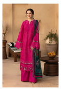 Its 3 piece unstitched  Chikenkari Dhanak Embroidered Dress IR-45