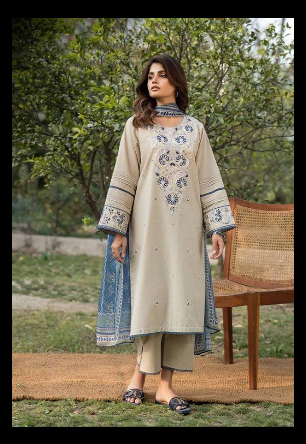 Its 3 piece unstitched Lawn Embroidered Dress IR-23