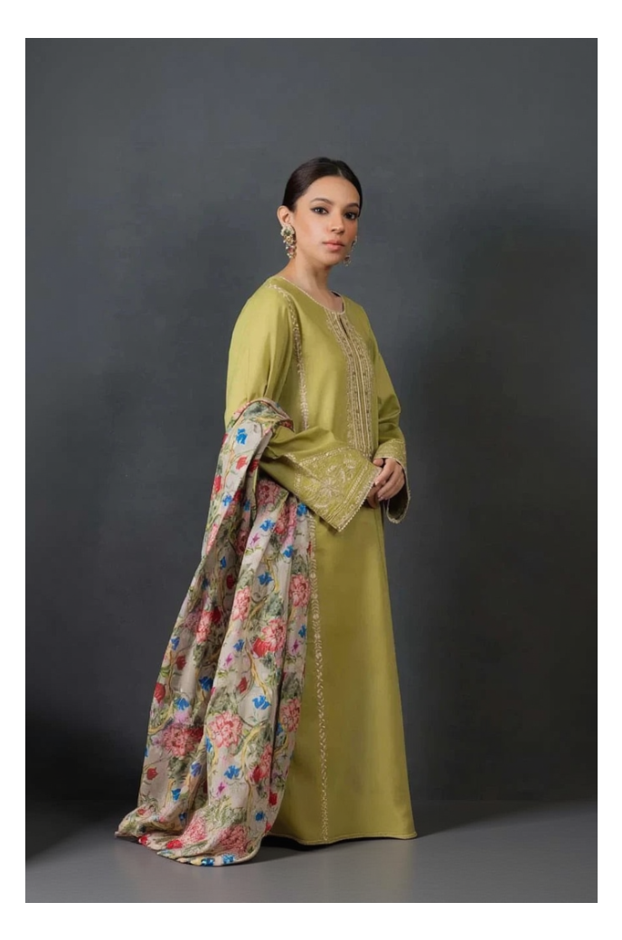 Its 3 piece unstitched Lawn Embroidered Dress IR-51