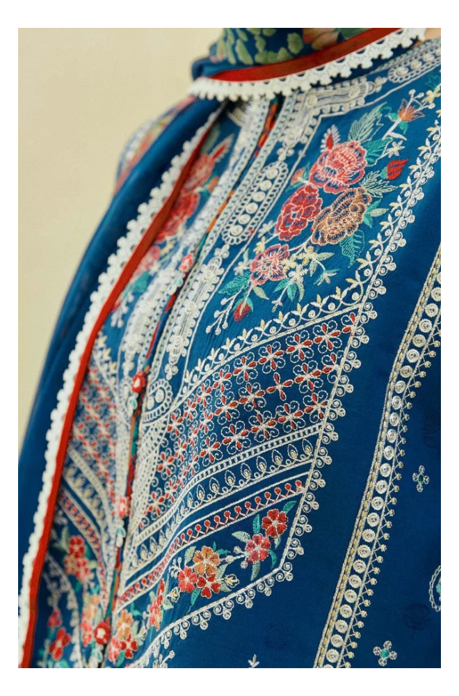 Its 3 piece unstitched Lawn Embroidered Dress IR-49