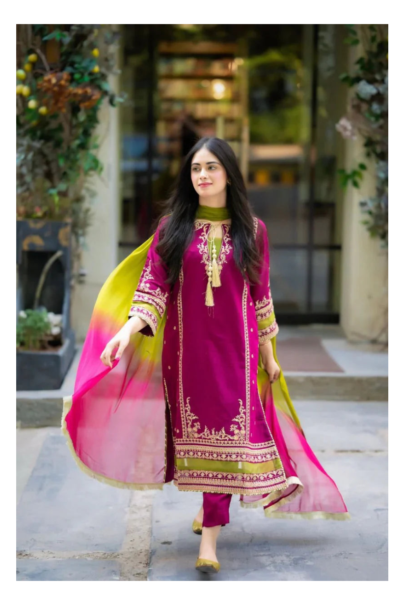 Its 3 piece unstitched Lawn Embroidered Dress IR-15
