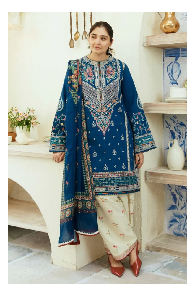 Its 3 piece unstitched Lawn Embroidered Dress IR-49