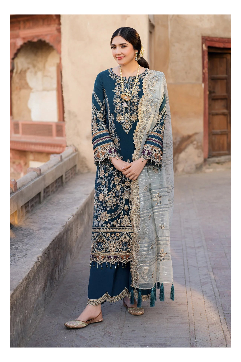 Its 3 piece unstitched Lawn Embroidered Dress IR-25