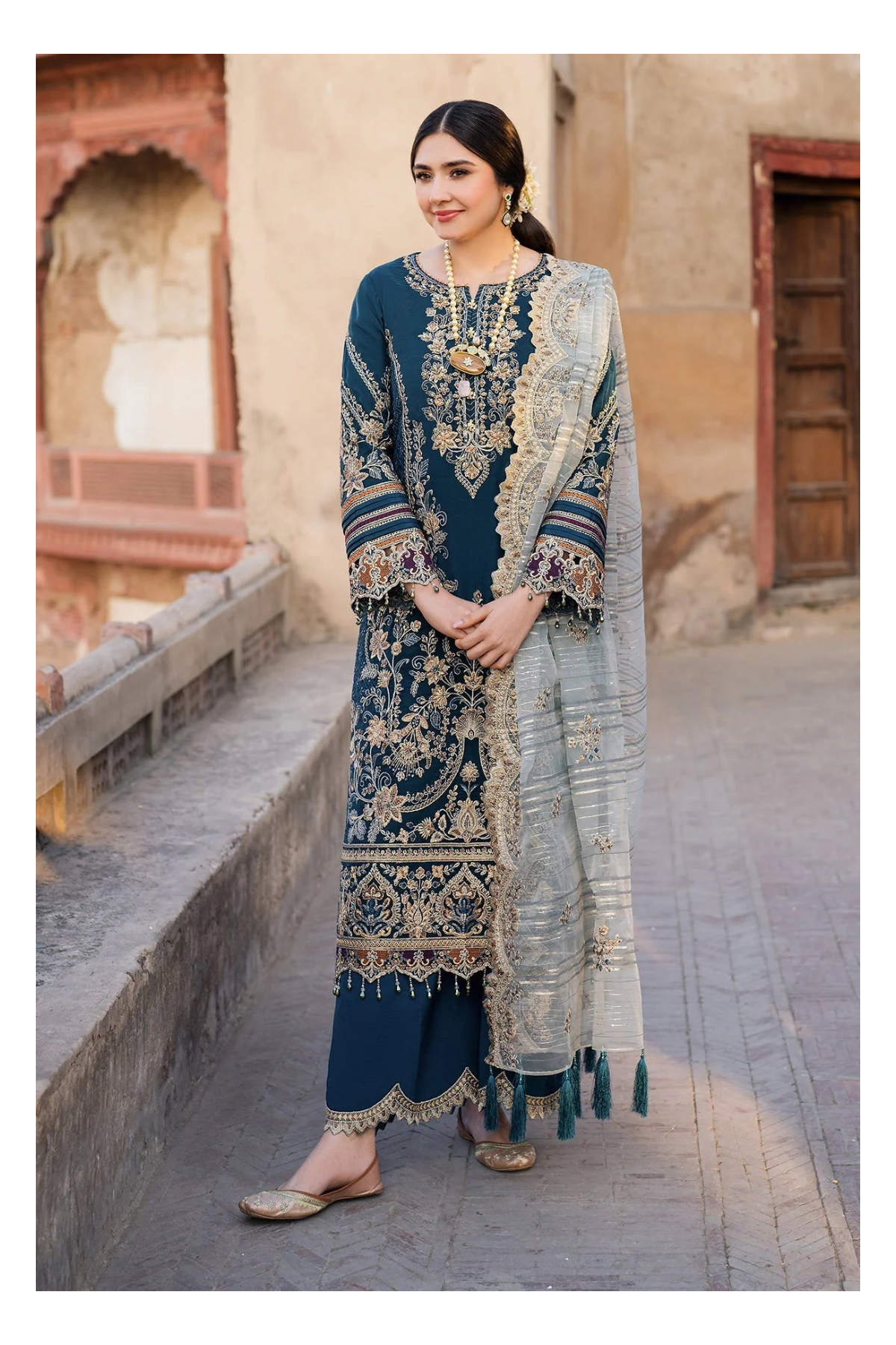 Its 3 piece unstitched Lawn Embroidered Dress IR-25