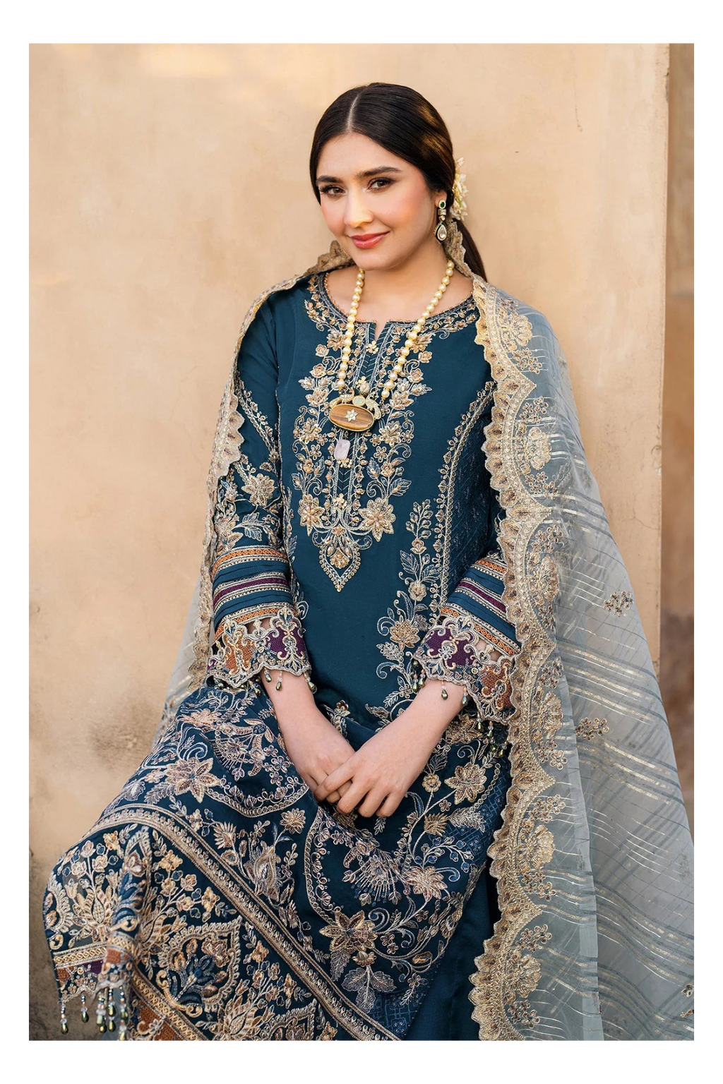 Its 3 piece unstitched Lawn Embroidered Dress IR-25