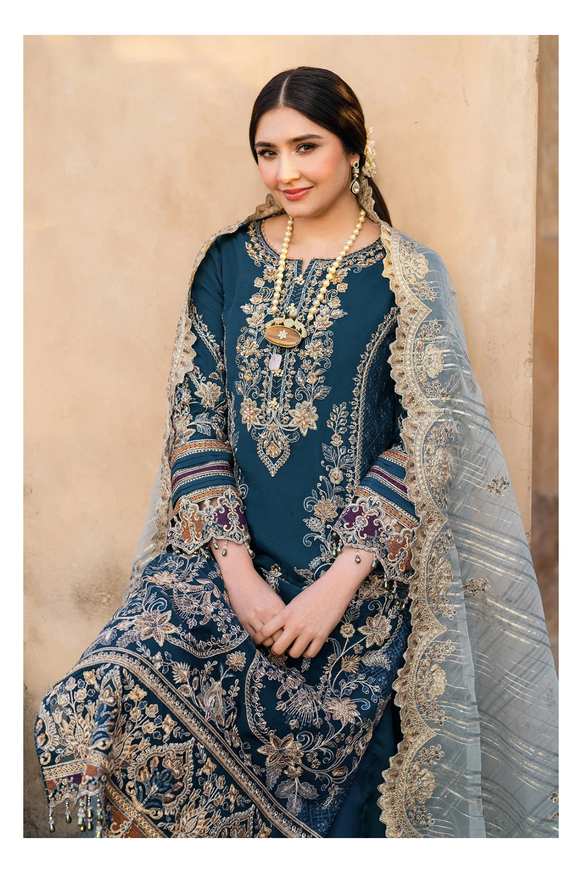Its 3 piece unstitched Lawn Embroidered Dress IR-25