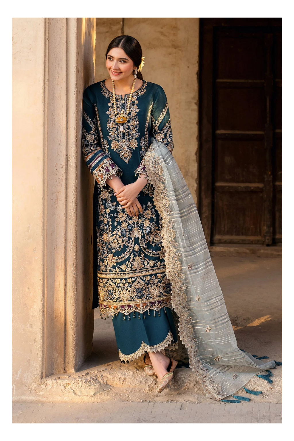 Its 3 piece unstitched Lawn Embroidered Dress IR-25