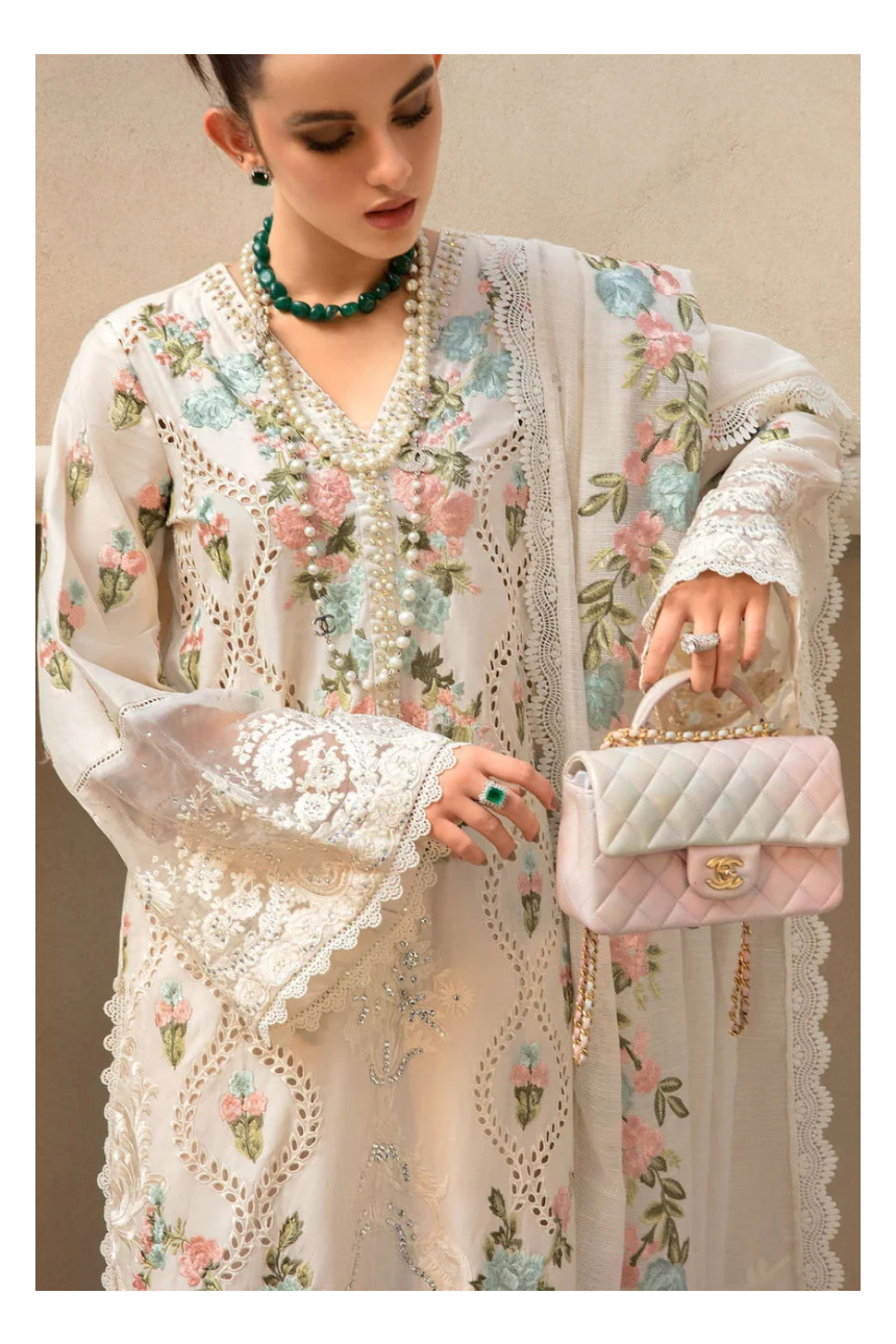 Its 3 piece unstitched Lawn Embroidered Dress IR-28