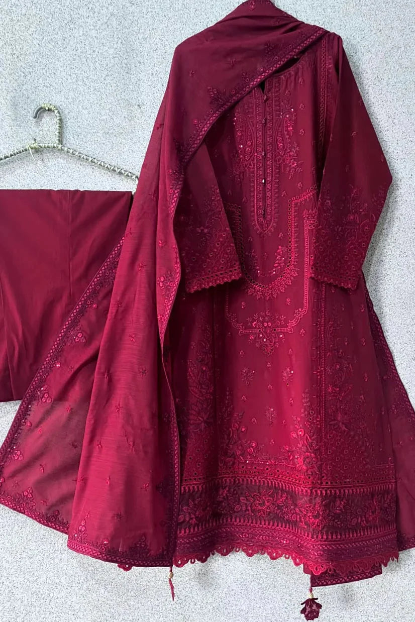 Its 3 Piece Unstitched Embroidered Lawn Dress IR-12