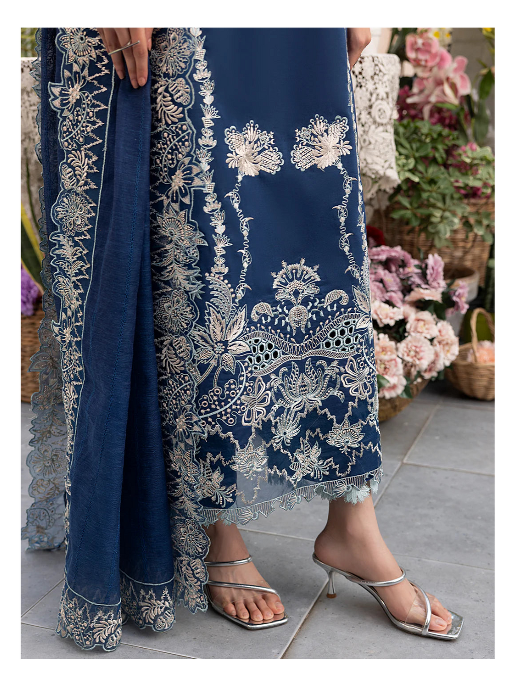 Its 3 piece unstitched Lawn Embroidered Dress IR-24