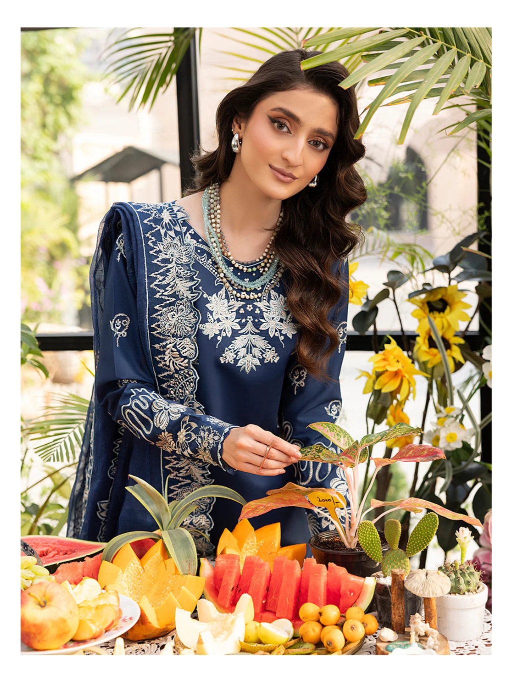 Its 3 piece unstitched Lawn Embroidered Dress IR-24