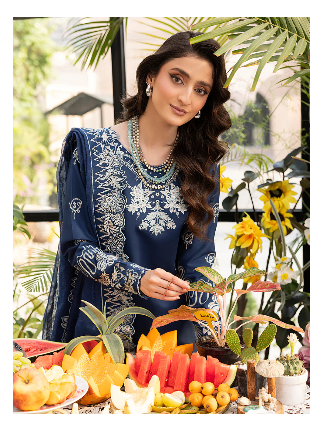 Its 3 piece unstitched Lawn Embroidered Dress IR-24