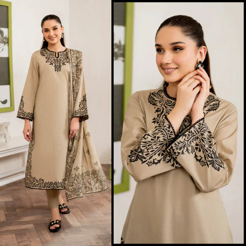Its 3 Piece Unstitched Embroidered Law Dress IR-01