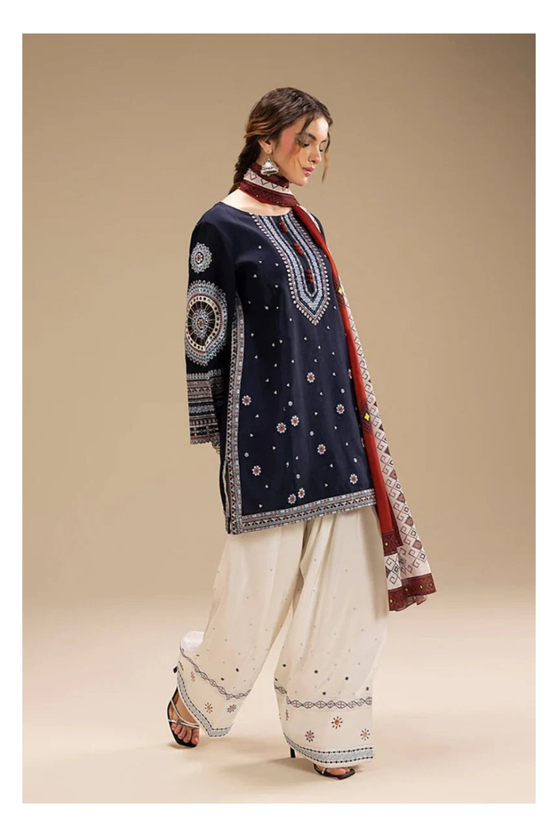 Its 3 piece unstitched Lawn Embroidered Dress IR-21
