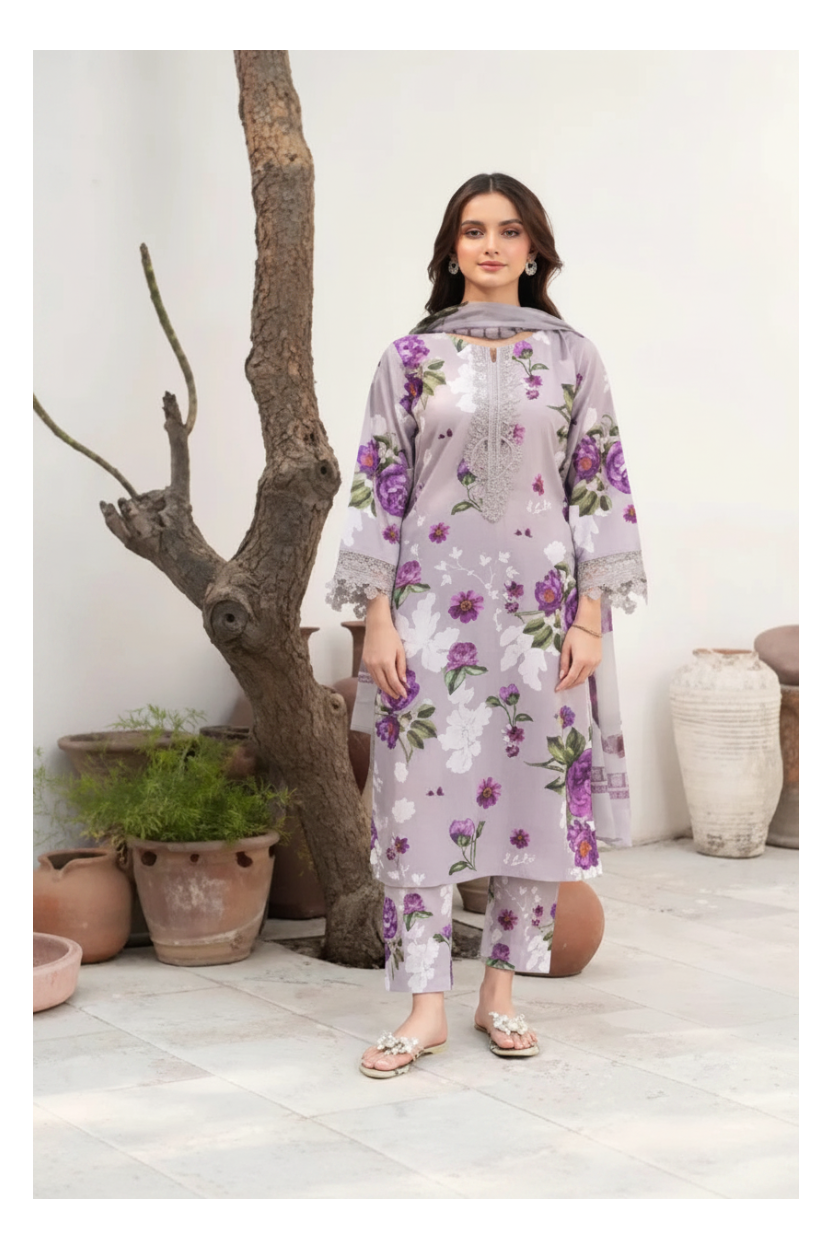 Its 3 piece unstitched Lawn Printed Dress IR-36