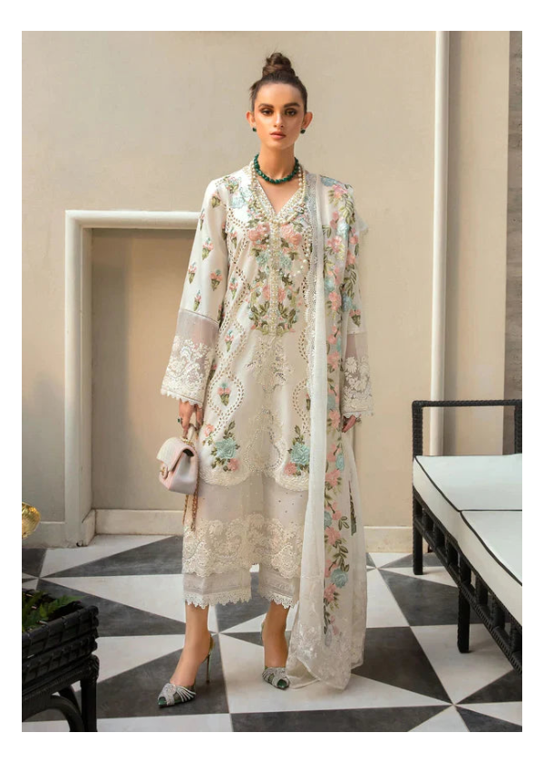 Its 3 piece unstitched Lawn Embroidered Dress IR-28