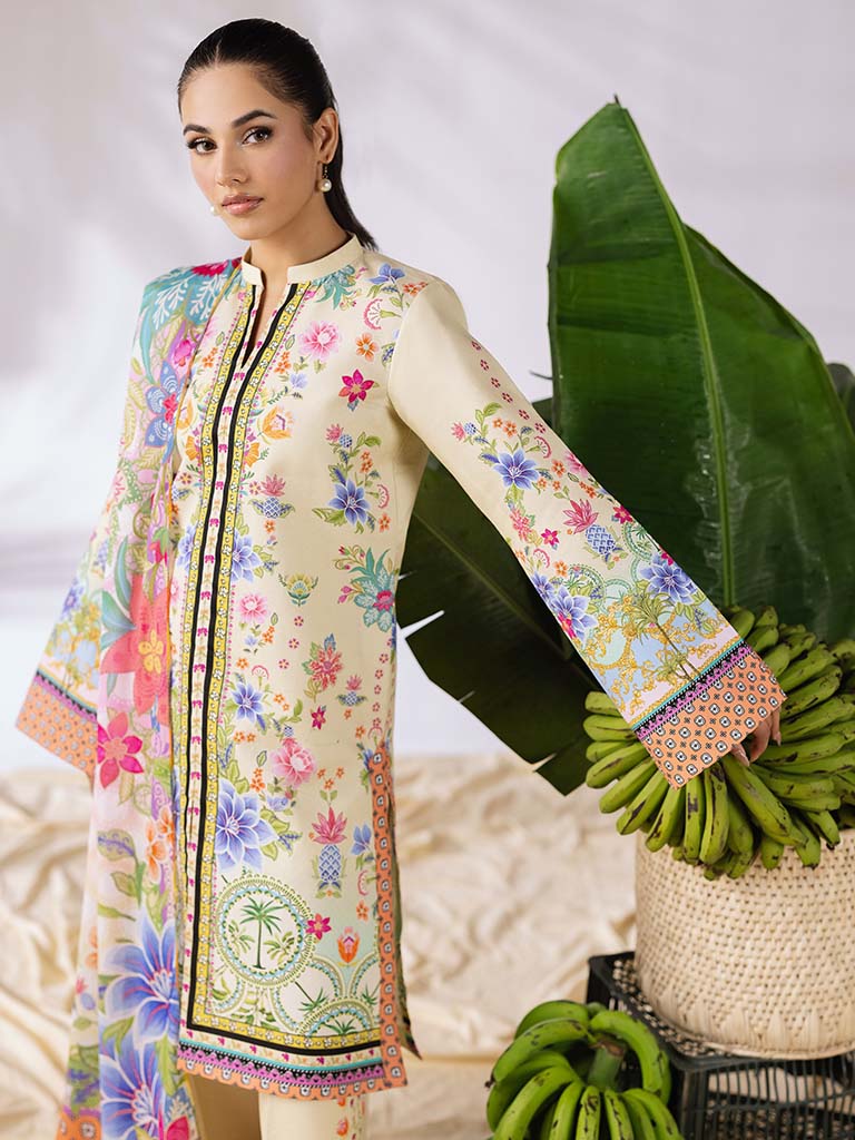 Its 3 piece unstitched Lawn Printed Dress IR-39