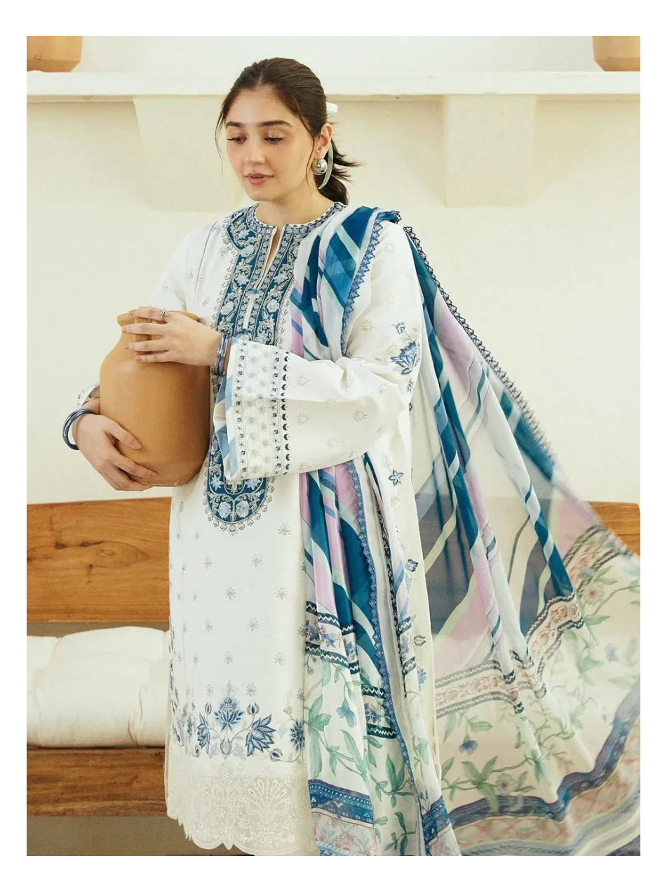 Its 3 piece unstitched Lawn Embroidered Dress IR-48
