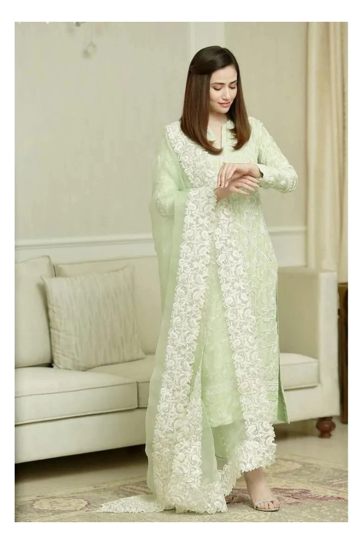 Its 3 piece unstitched Lawn Embroidered Dress IR-27